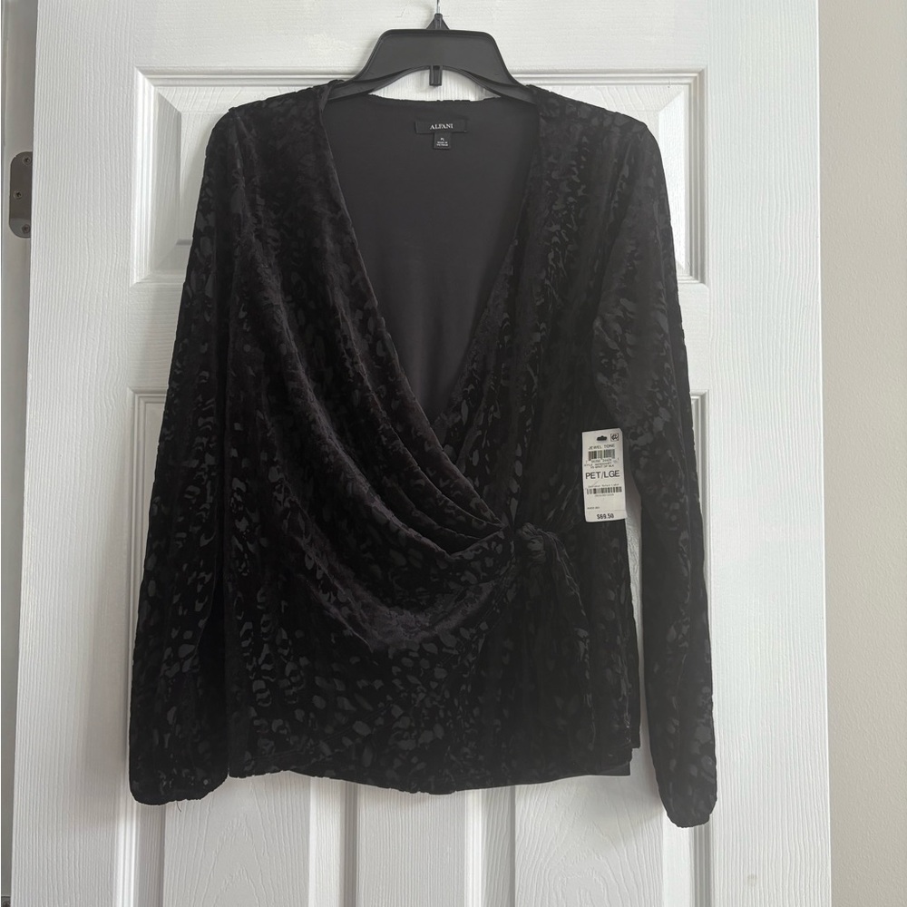 Alfani Charcoal Long Sleeve Top